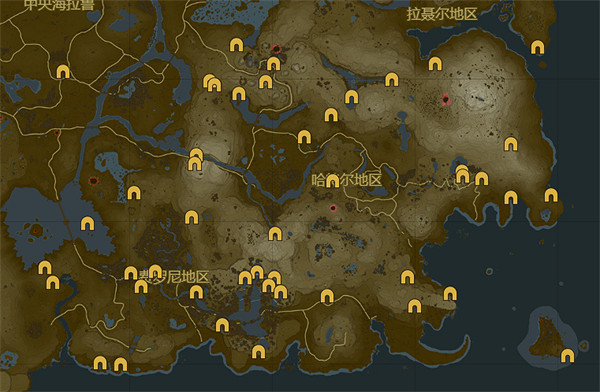 《塞爾達傳說：王國之淚》洞窟位置高清圖