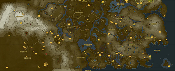 《塞爾達傳說：王國之淚》洞窟位置地圖