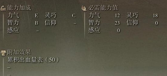 《艾爾登法環》名刀月隱面板介紹 《艾爾登法環》名刀月隱面板介紹