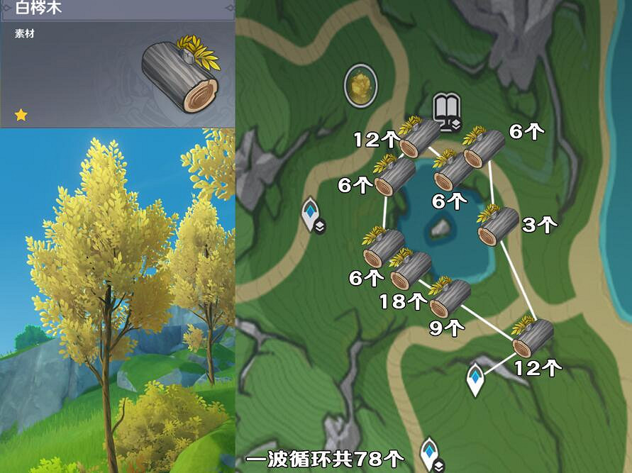 《原神》4.3楓丹五種樹木砍伐路線 《原神》4.3楓丹五種樹木砍伐路線