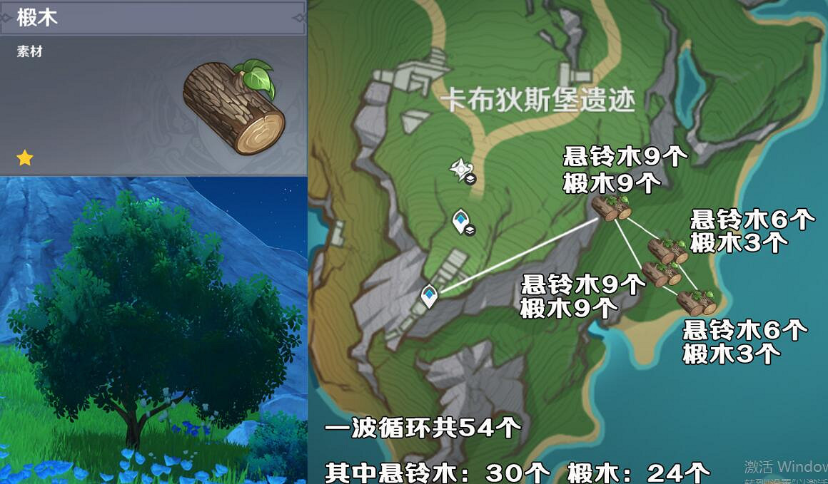 《原神》4.3楓丹五種樹木砍伐路線 《原神》4.3楓丹五種樹木砍伐路線