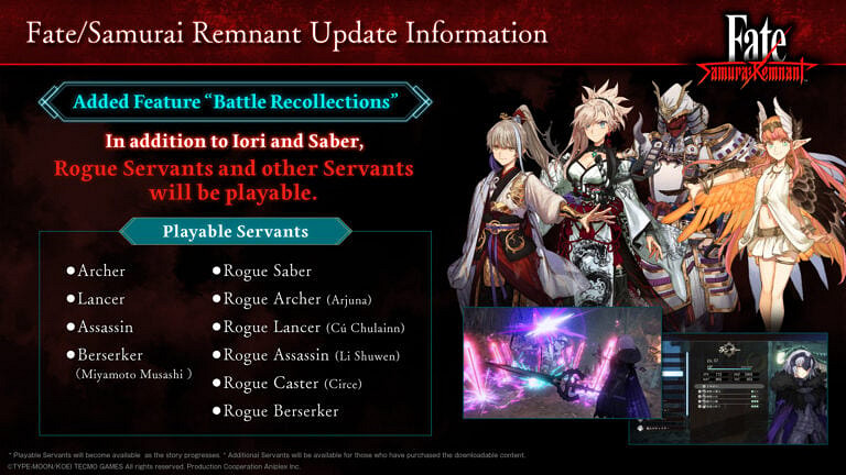 《Fate/Samurai Remnant》1.03更新全新從者以及難度 《Fate/Samurai Remnant》1.03更新全新從者以及難度