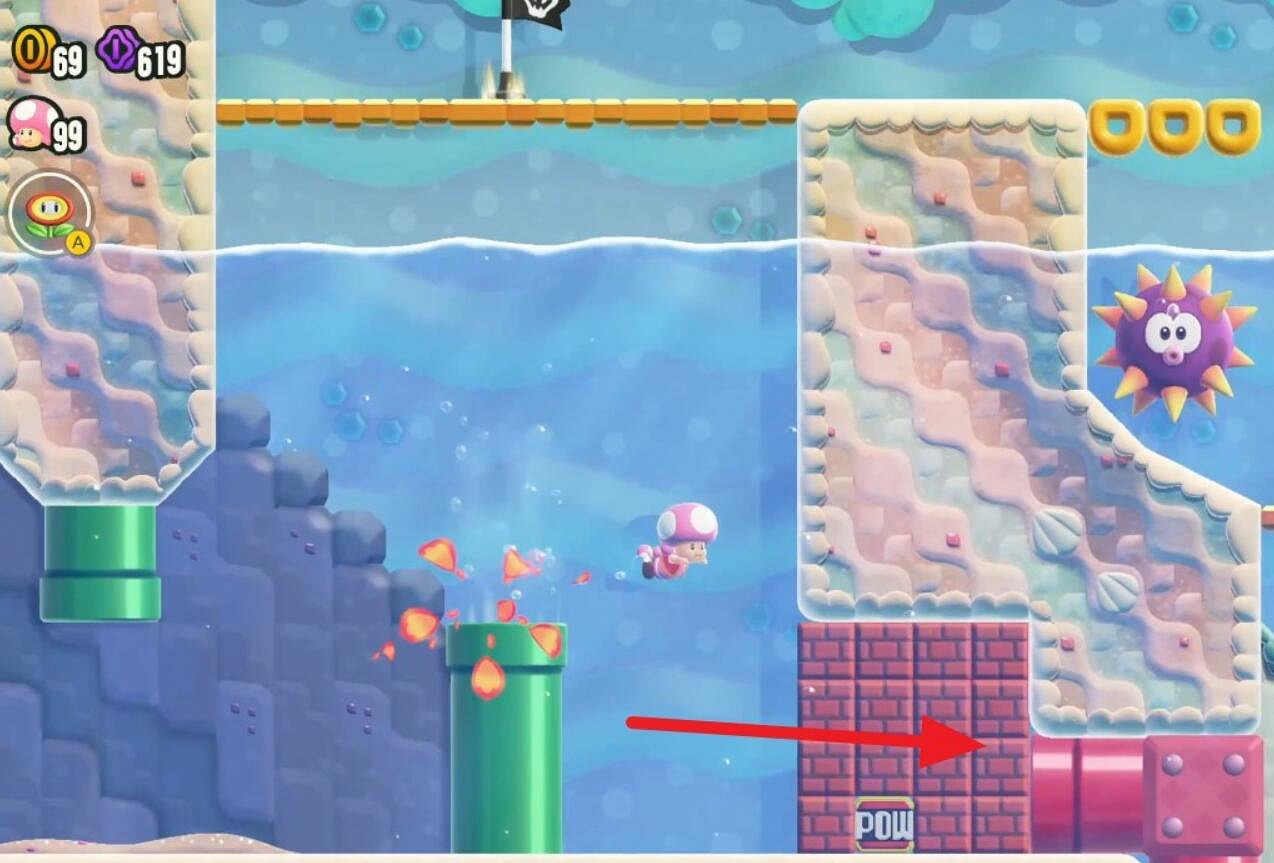 《超級瑪利歐驚奇》海岸洞窟全紫幣收集 《超級瑪利歐驚奇》海岸洞窟全紫幣收集