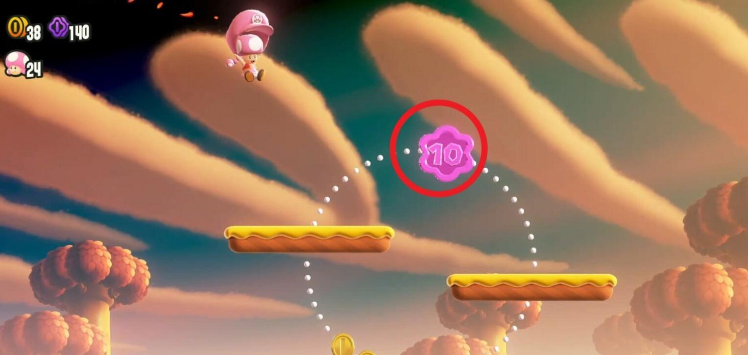 《超級瑪利歐驚奇》帽子降落傘Lv.1全紫幣收集 《超級瑪利歐驚奇》帽子降落傘Lv.1全紫幣收集