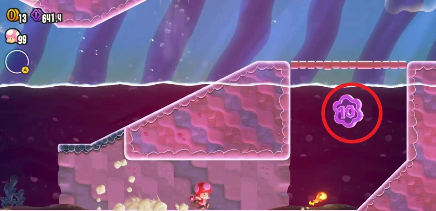 《超級瑪利歐驚奇》海岸洞窟全紫幣收集 《超級瑪利歐驚奇》海岸洞窟全紫幣收集