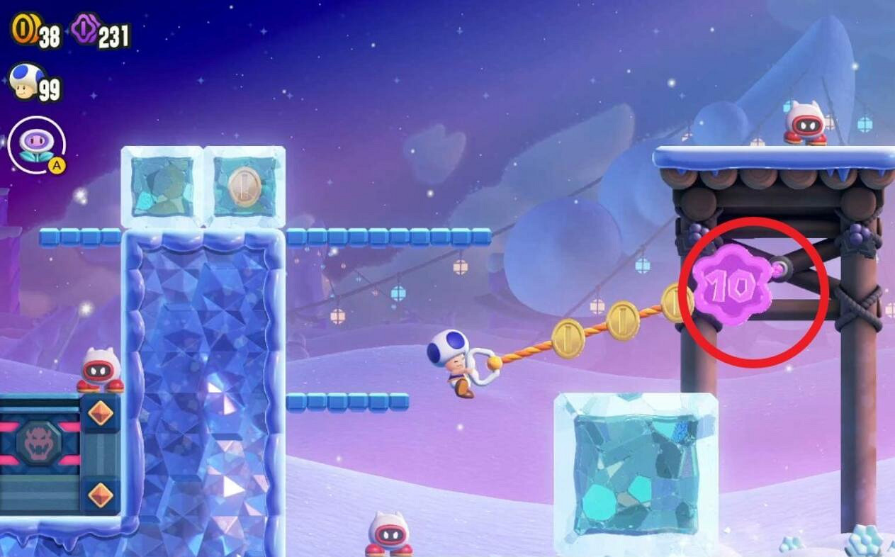 《超級瑪利歐驚奇》足小子山谷全紫幣收集