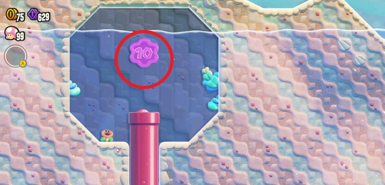 《超級瑪利歐驚奇》海岸洞窟全紫幣收集 《超級瑪利歐驚奇》海岸洞窟全紫幣收集