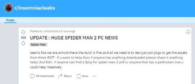 玩家稱即將搞定《漫威蜘蛛人2》PC版:就差解密檔案 玩家稱即將搞定《漫威蜘蛛人2》PC版:就差解密檔案