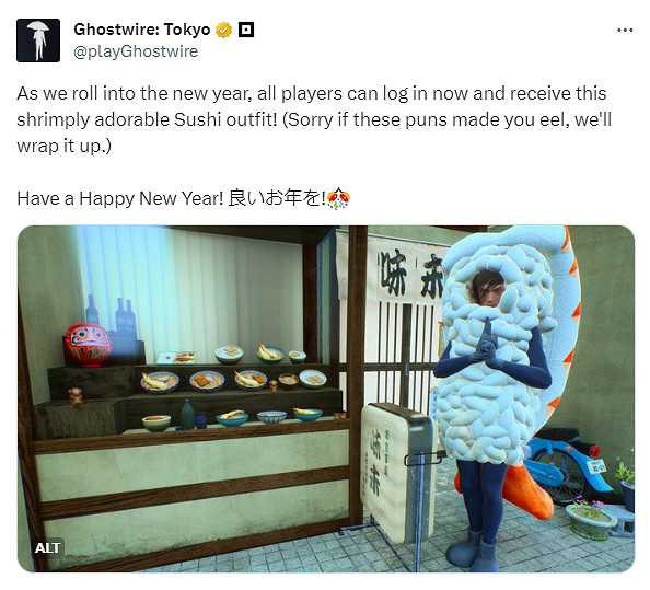 《幽靈線：東京》免費送新年造型 在東京當個鮮蝦壽司