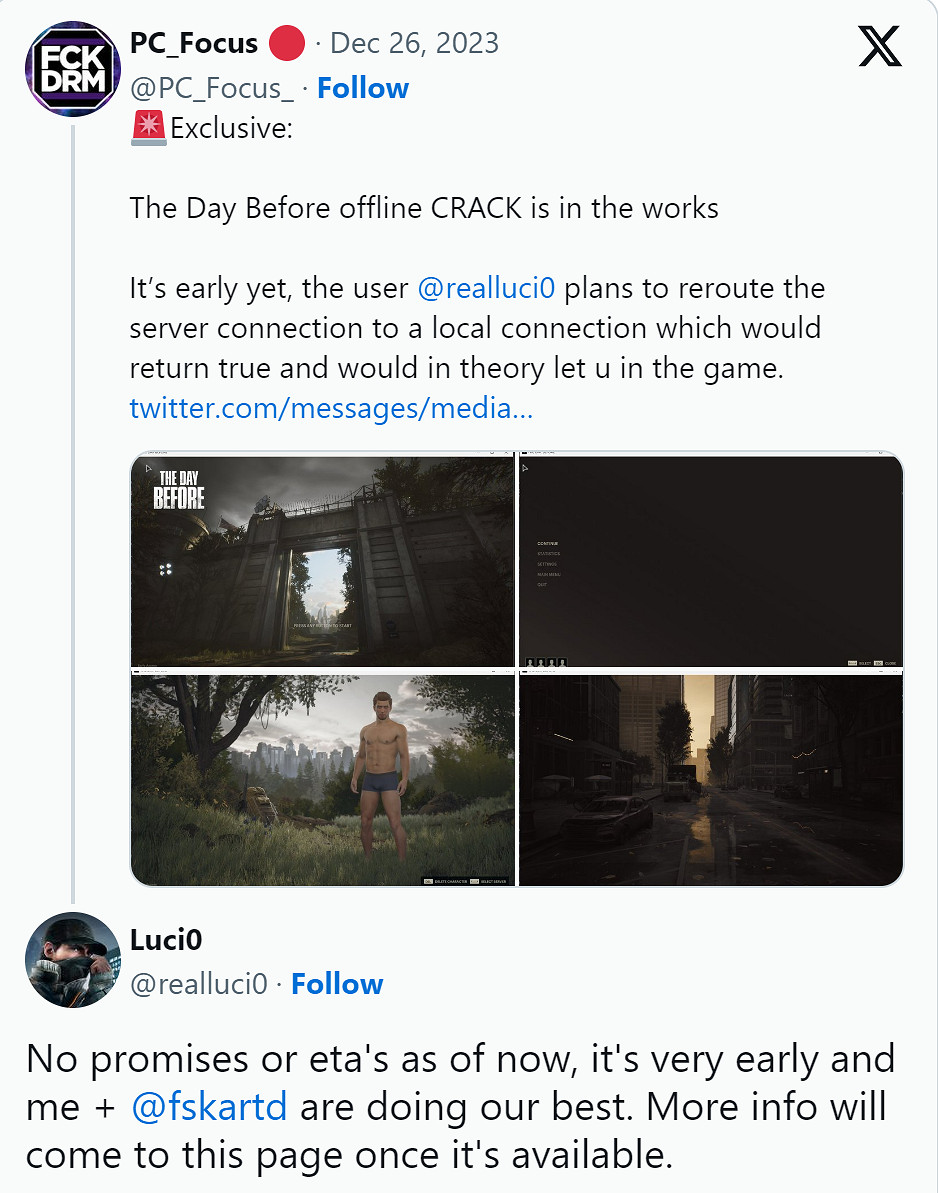 MOD作者將開發《浩劫前夕》更新檔為玩家提供離線模式 MOD作者將開發《浩劫前夕》更新檔為玩家提供離線模式