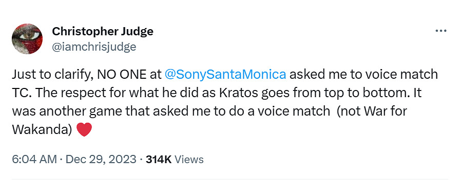 《戰神5》奎爺演員澄清“拒絕為年輕版奎爺配音”事件