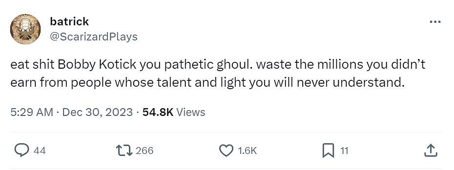 《魔獸世界》設計師直接開噴 怒斥前CEO鮑比·科蒂克 《魔獸世界》設計師直接開噴 怒斥前CEO鮑比·科蒂克