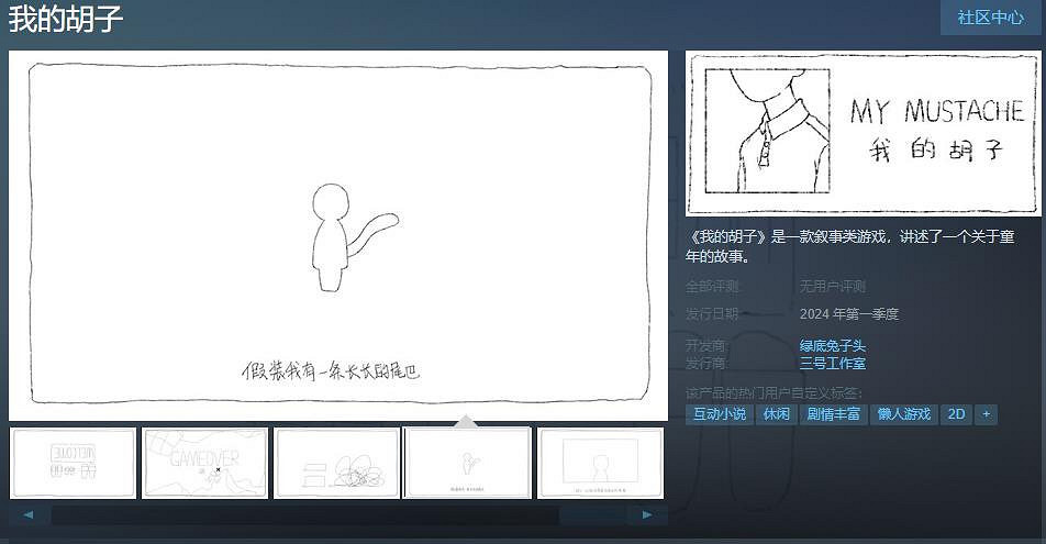 中國大陸研發敘事類新遊《我的胡子》上架Steam!明年Q1發售 中國大陸研發敘事類新遊《我的胡子》上架Steam!明年Q1發售