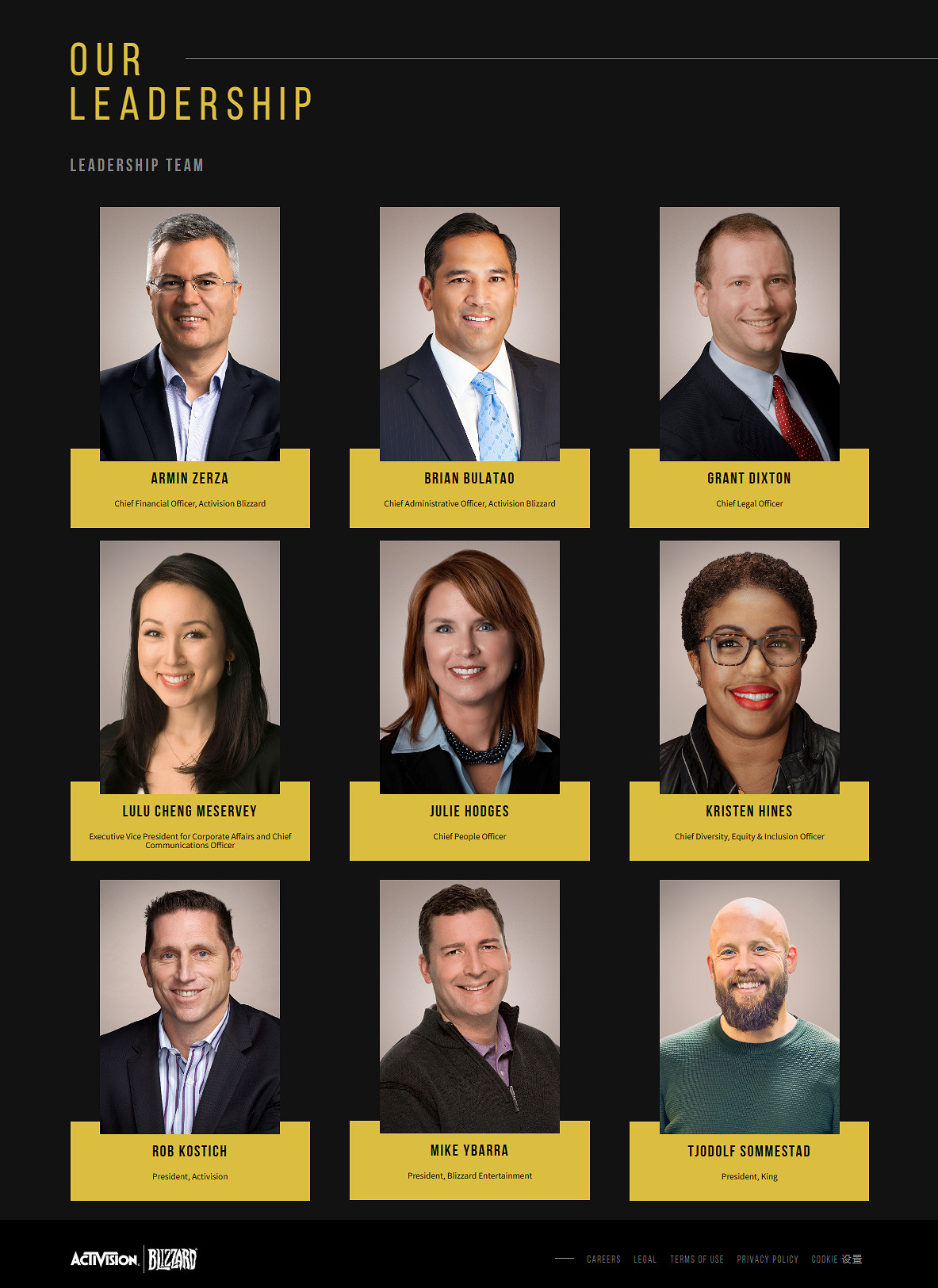 動視暴雪官網已將 鮑比·考迪克 從領導層列表中刪除！