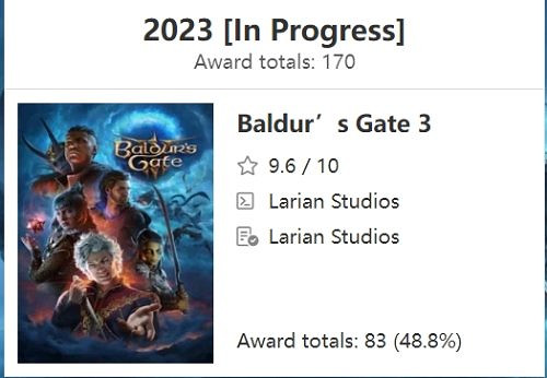 外媒：《柏德之門3》讓2023年一眾3A遊戲黯然失色！