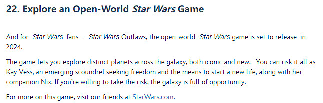 育碧回應《星際大戰:亡命之徒》24年末發售:搞錯啦 育碧回應《星際大戰:亡命之徒》24年末發售:搞錯啦