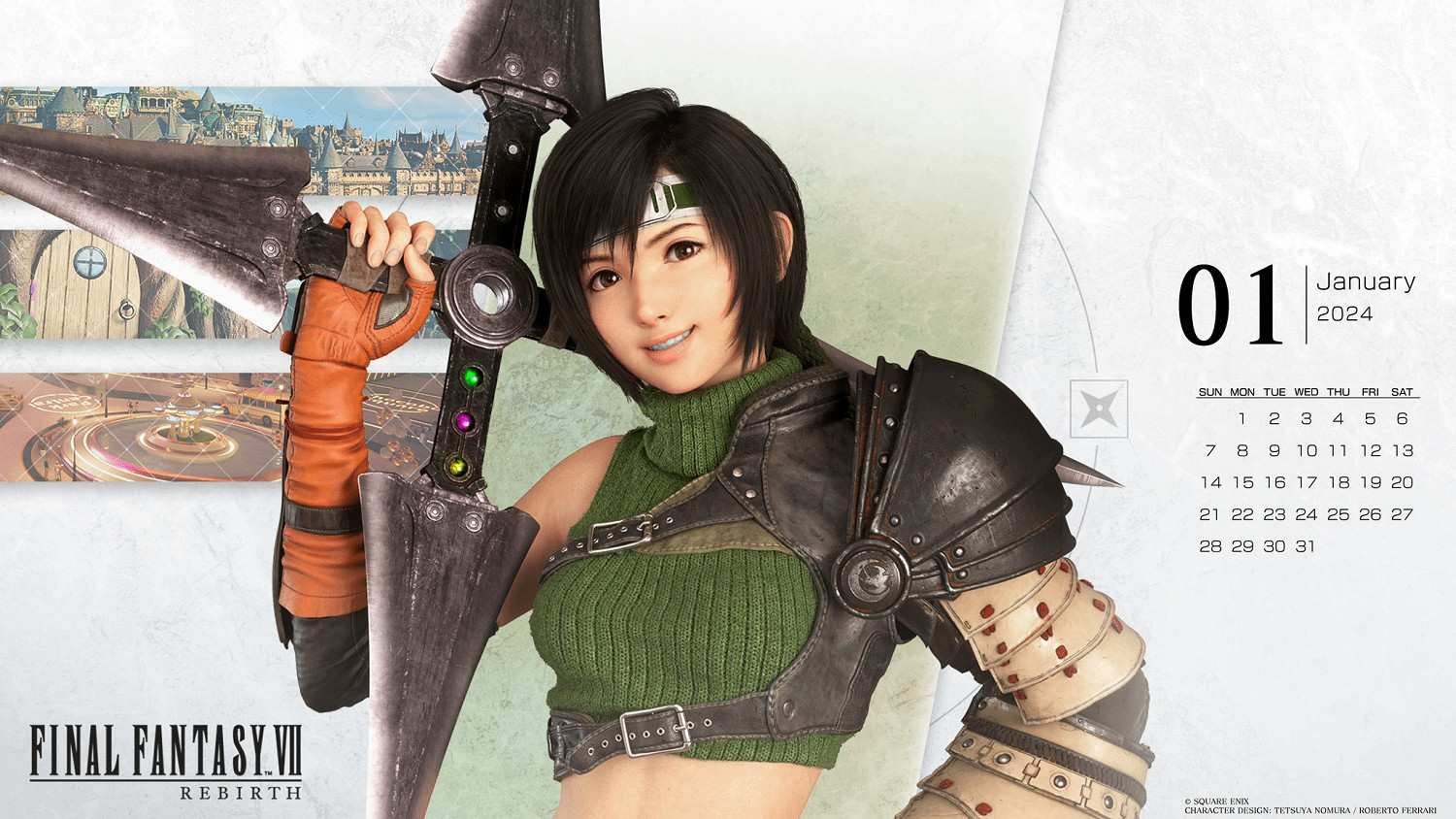 《FF7重生》1月日曆壁紙公布：尤菲顯露完美好身材！