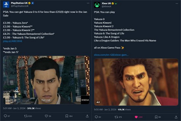 剛開年Xbox就和PS互懟 網友勸架:需要給你們拉開嗎 剛開年Xbox就和PS互懟 網友勸架:需要給你們拉開嗎