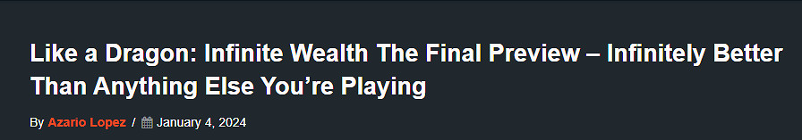 外媒稱讚:《人中之龍8》比你當下正玩的任何遊戲都要好! 外媒稱讚:《人中之龍8》比你當下正玩的任何遊戲都要好!