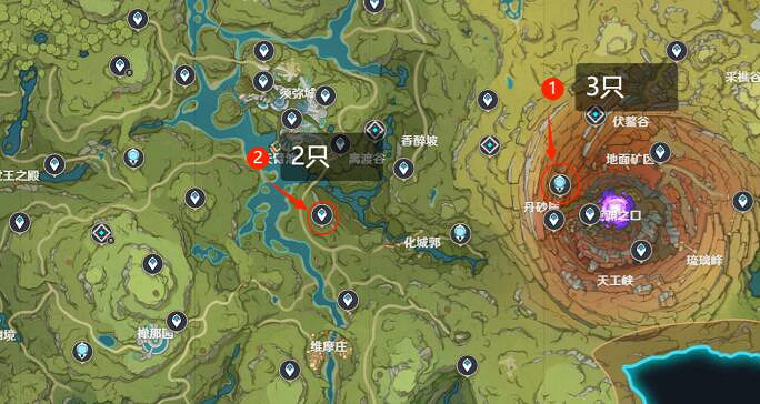 《原神》4.3傳送點晶蝶捕捉點分享