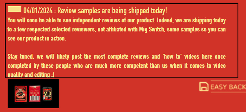 NS燒錄卡破解MIG switch 已經發送樣品進行測試！