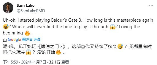 《馬克思佩恩》劇本作家入坑《博德3》：遊戲非常出色