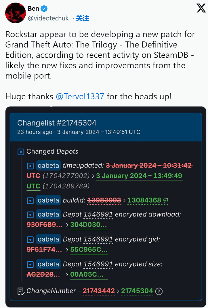 《GTA:三部曲》或獲得修復 SteamDB頁面有更新 《GTA:三部曲》或獲得修復 SteamDB頁面有更新