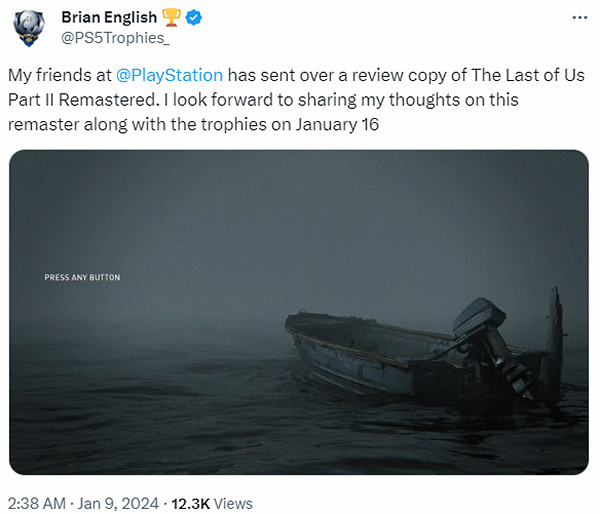 外網博主已拿到《美末2復刻版》評測碼:1.16評測解禁 外網博主已拿到《美末2復刻版》評測碼:1.16評測解禁