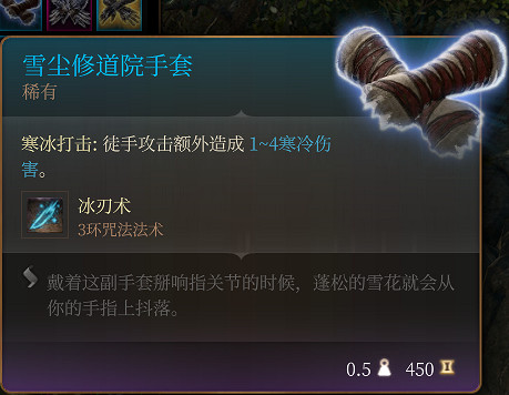 《柏德之門3》雪塵修道院手套 稀有介紹 《柏德之門3》雪塵修道院手套 稀有介紹