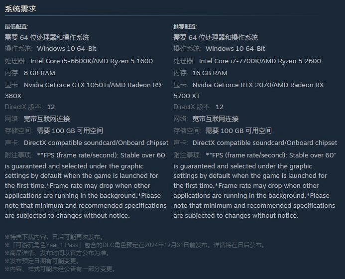 《鐵拳8》PC配置公布:需100GB儲存空間 最低1050Ti! 《鐵拳8》PC配置公布:需100GB儲存空間 最低1050Ti!