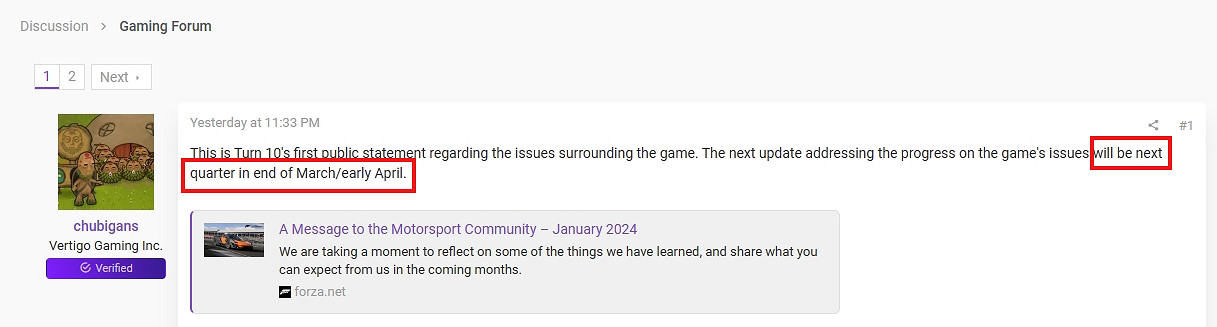 《極限競速》發布未來更新聲明 預計將在下個季度更新