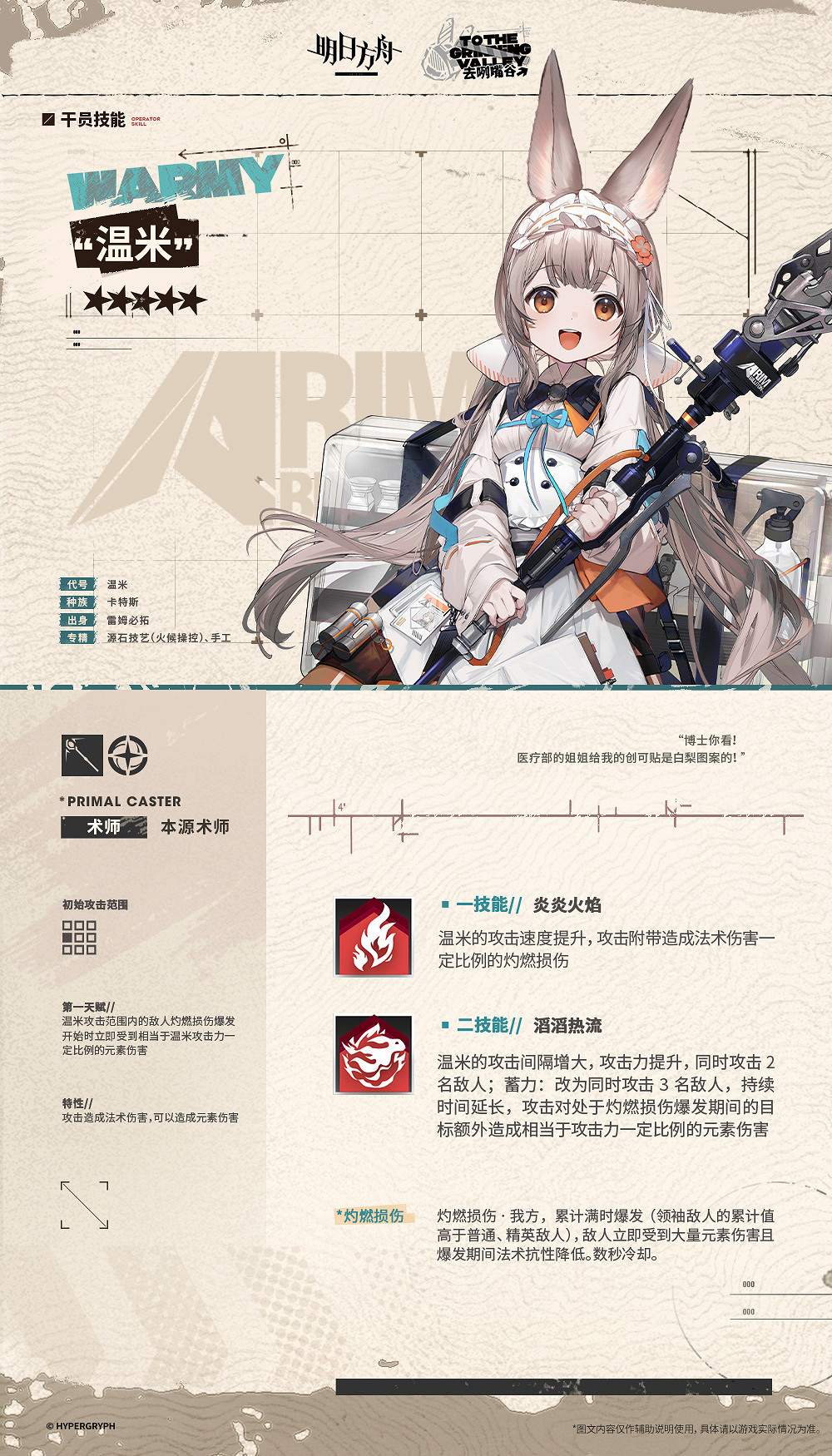《明日方舟》溫米幹員圖鑒技能特效 《明日方舟》溫米幹員圖鑒技能特效
