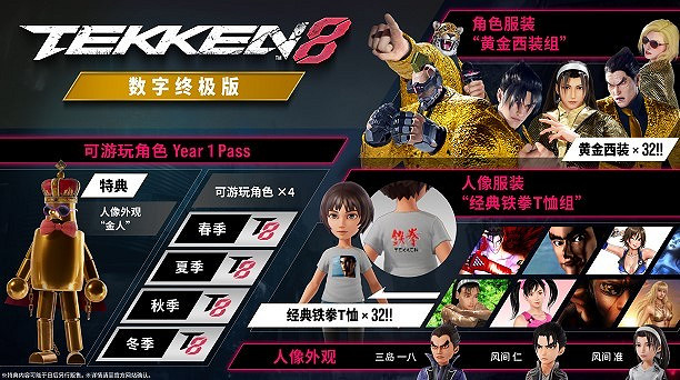 《鐵拳8》各版本內容一覽