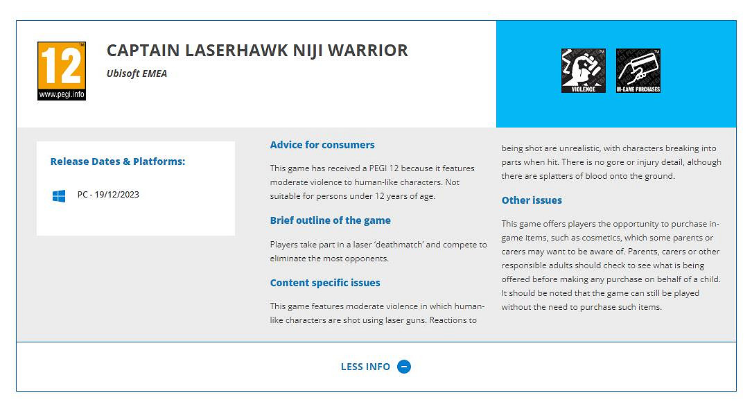 《極地戰嚎》衍生作 育碧《雷射戰鷹隊長:Niji Warrior》通過評級 《極地戰嚎》衍生作 育碧《雷射戰鷹隊長:Niji Warrior》通過評級