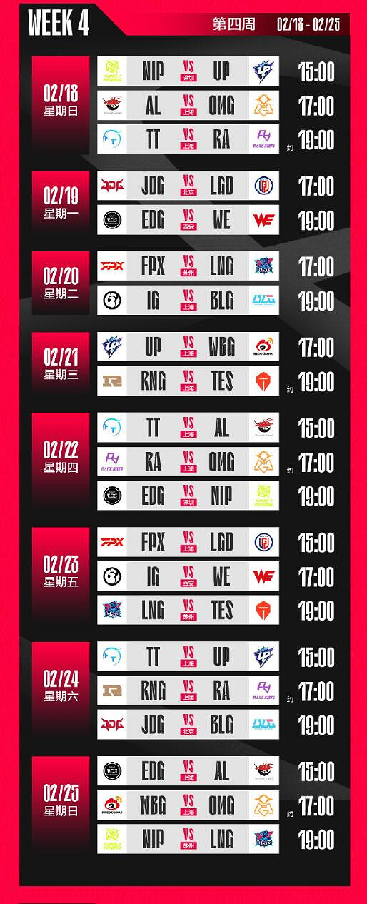 《英雄聯盟》lpl春季賽2024賽程一覽 《英雄聯盟》lpl春季賽2024賽程一覽
