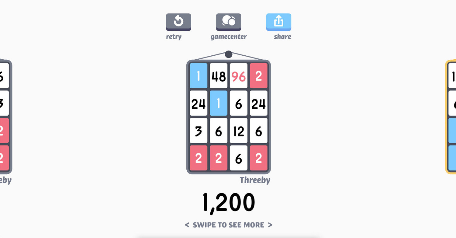 2014年上線IOS商店 數字滑塊小遊戲《Threes》Steam頁面上線