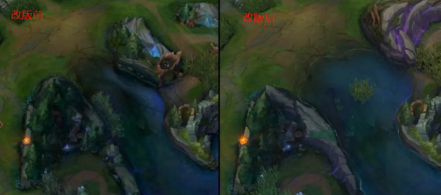 《LOL》14.1地形改動對比 《LOL》14.1地形改動對比
