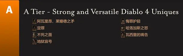 《暗黑破壞神4》各職業暗金掉落出處 《暗黑破壞神4》各職業暗金掉落出處