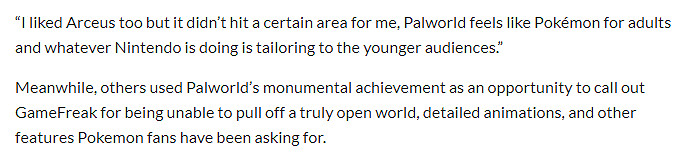 寶可夢粉絲對幻獸帕魯讚不絕口:做了GF做不到的事 寶可夢粉絲對幻獸帕魯讚不絕口:做了GF做不到的事