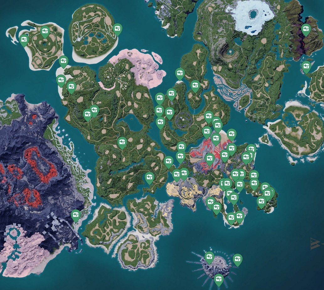 《幻獸帕魯》森林地圖寶箱分布