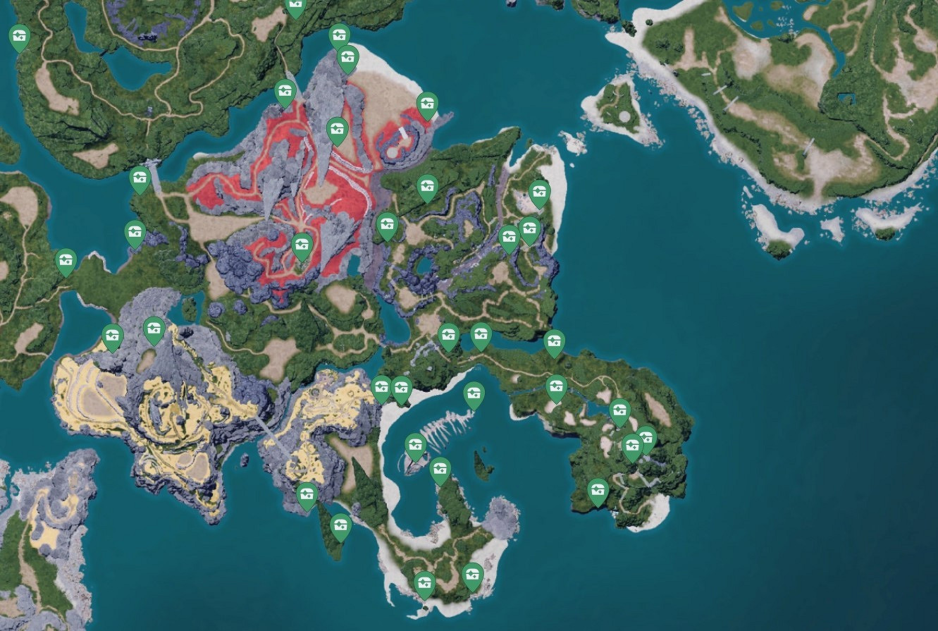 《幻獸帕魯》森林地圖寶箱分布