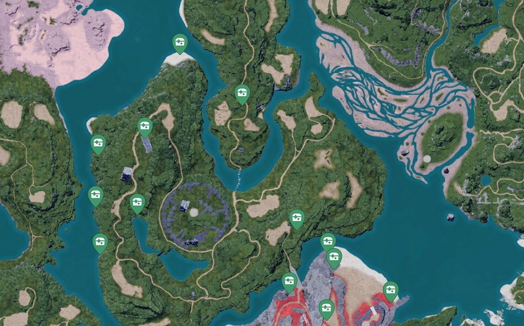 《幻獸帕魯》森林地圖寶箱分布