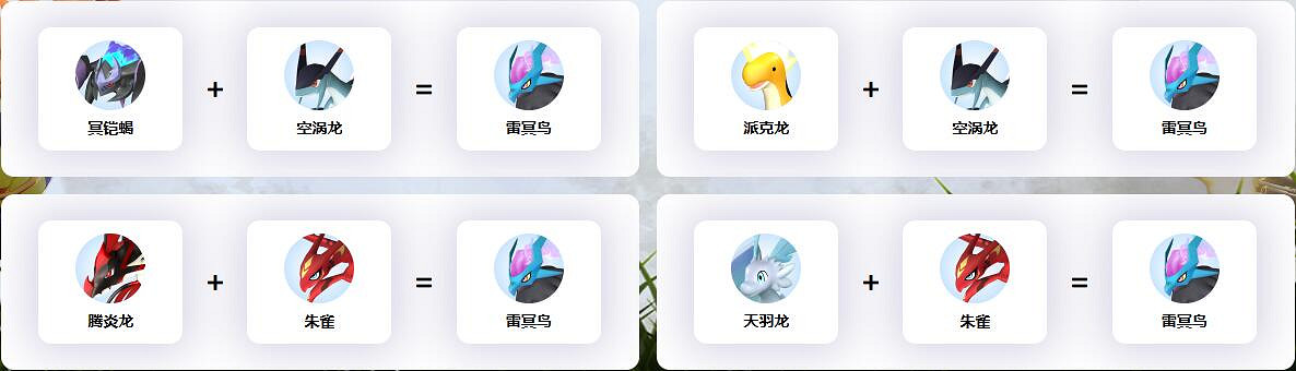 《幻獸帕魯》雷冥鳥配種公式一覽