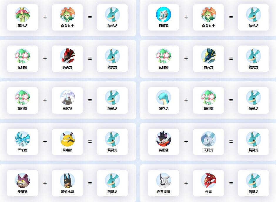 《幻獸帕魯》精靈龍配種公式一覽