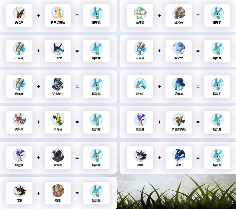 《幻獸帕魯》精靈龍配種公式一覽