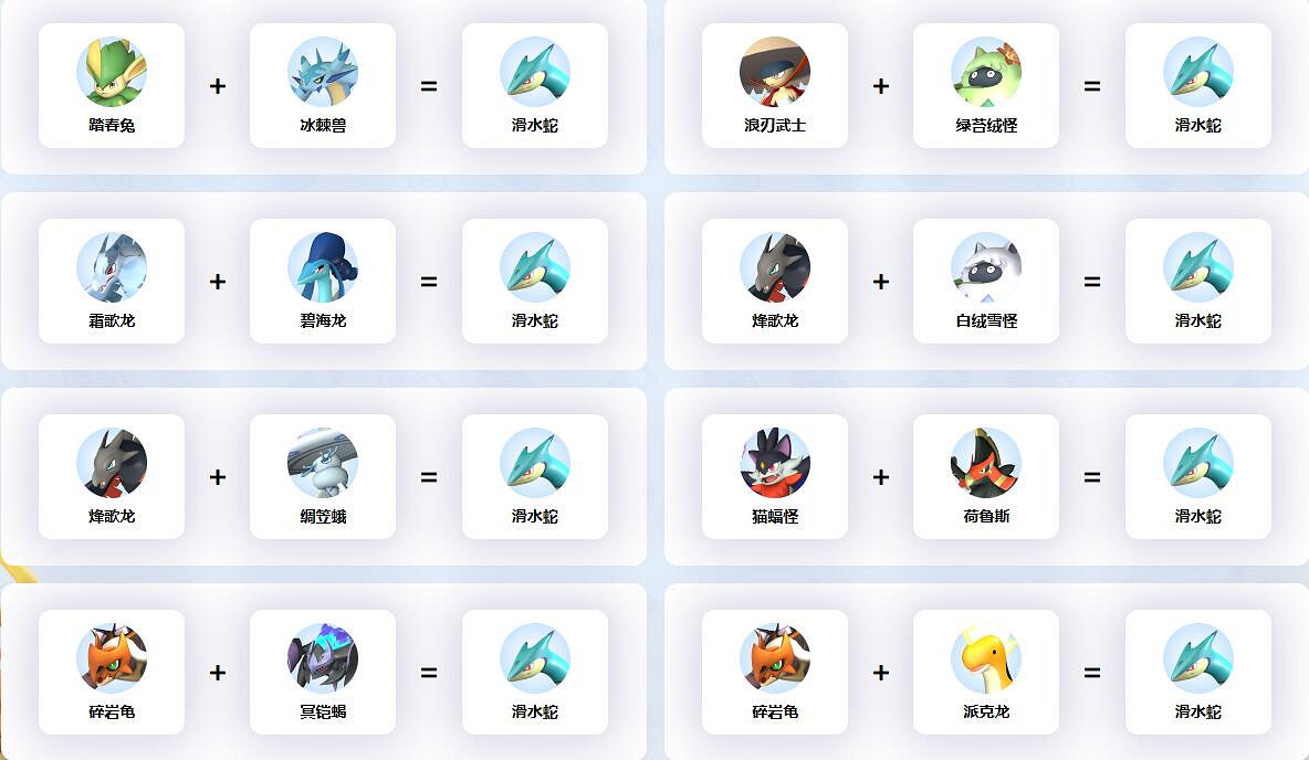 《幻獸帕魯》滑水蛇配種公式一覽 《幻獸帕魯》滑水蛇配種公式一覽