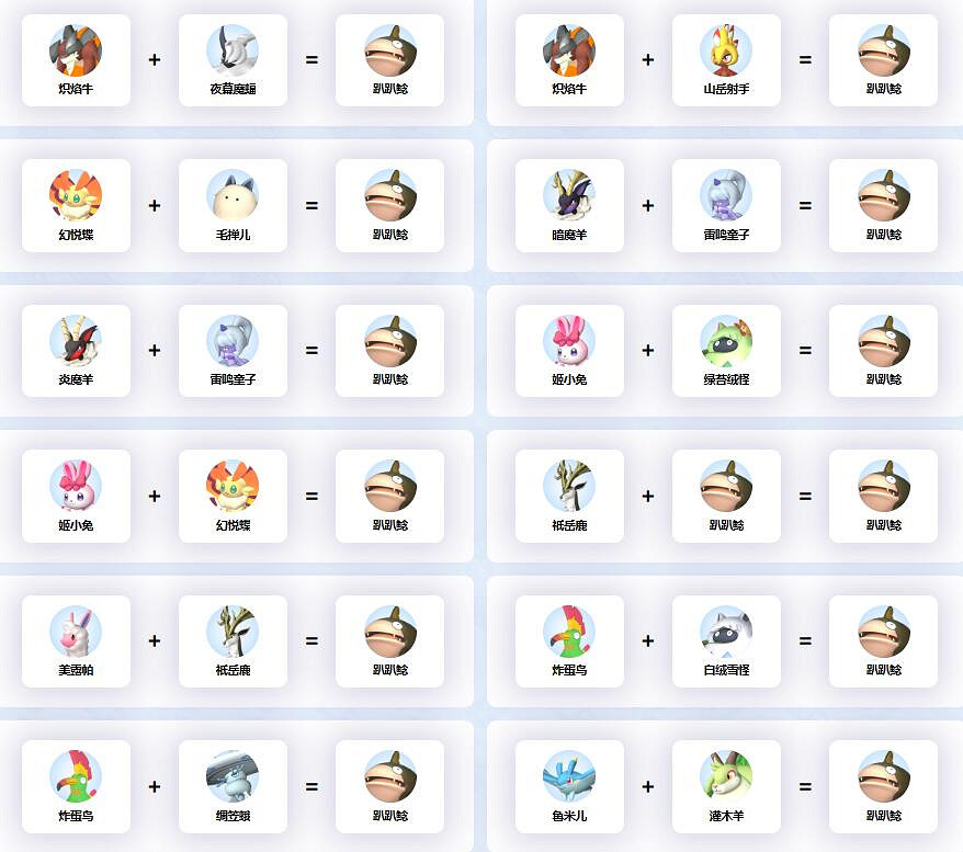 《幻獸帕魯》趴趴鯰配種公式一覽 《幻獸帕魯》趴趴鯰配種公式一覽