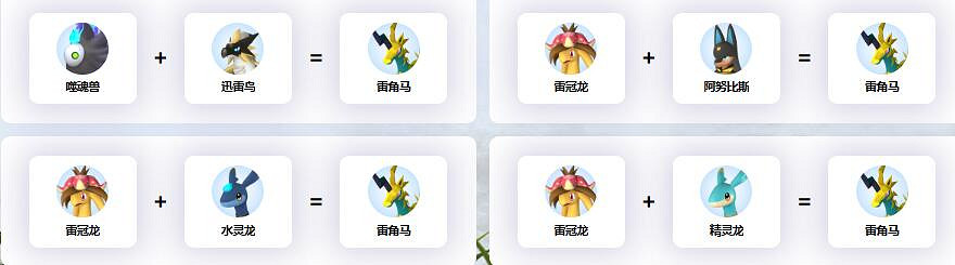 《幻獸帕魯》雷角馬配種公式一覽 《幻獸帕魯》雷角馬配種公式一覽