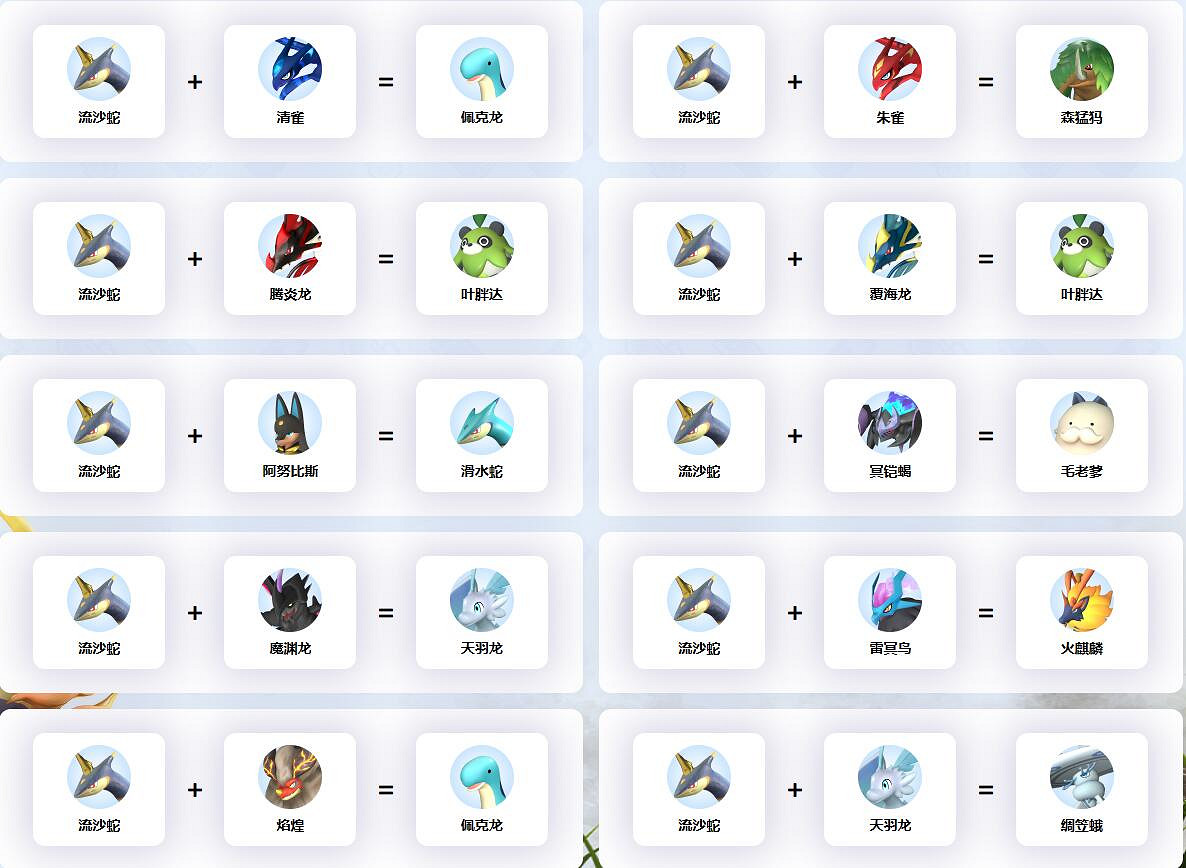 《幻獸帕魯》流沙蛇配種公式一覽 《幻獸帕魯》流沙蛇配種公式一覽