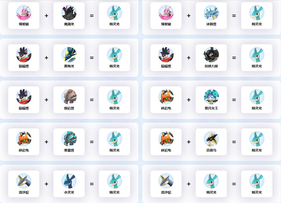 《幻獸帕魯》精靈龍配種公式一覽